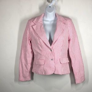 Sam TY pink stripe searsucker blazer size 6